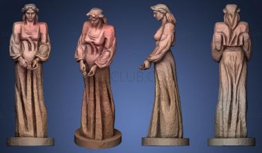 3D model Woman with rose (STL)